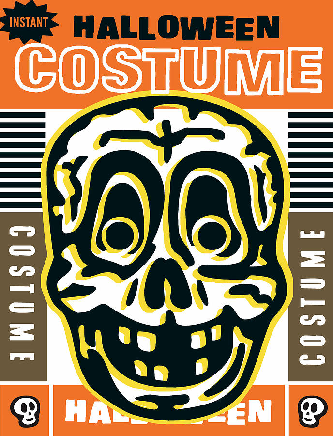 Halloween Drawing - Skull Halloween costume by CSA Images