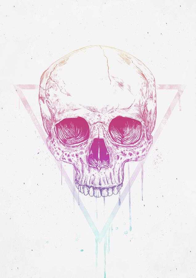 Cool Mixed Media - Skull in triangle by Balazs Solti