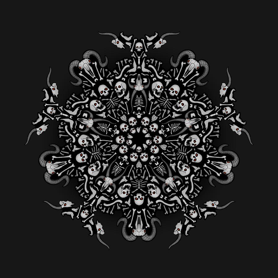 Skull Mandala Digital Art By James Bassak