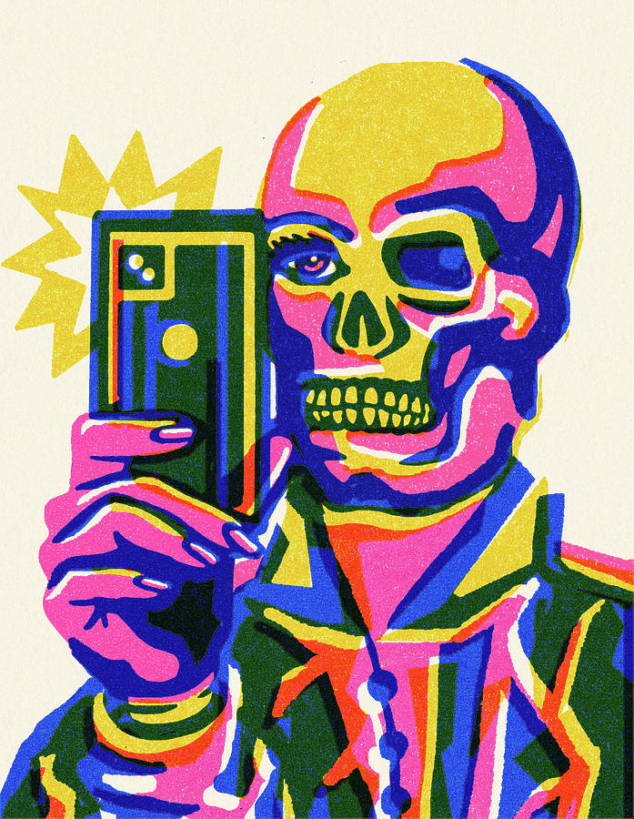 Device Drawing - Skull Selfie by CSA Images