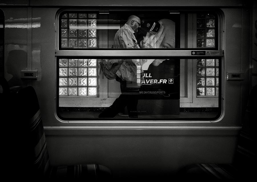 Skull Shaver (on The Paris Metro) Photograph by John Hoey