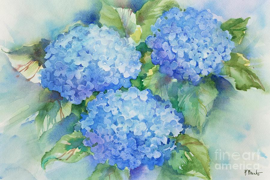 Flowers Still Life Painting - Sky Blue Hydrangeas by Paul Brent