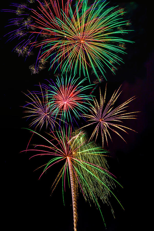 Sky Full Of Exploding Fireworks Photograph by Garry Gay