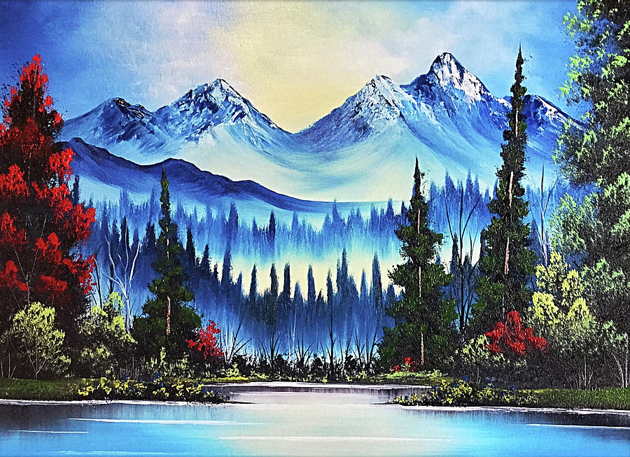 sky and mountain painting