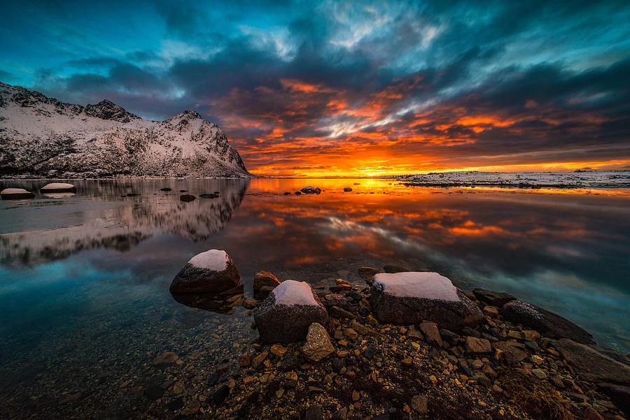 Sunset Photograph - Sky On Fire by Raymond Hoffmann