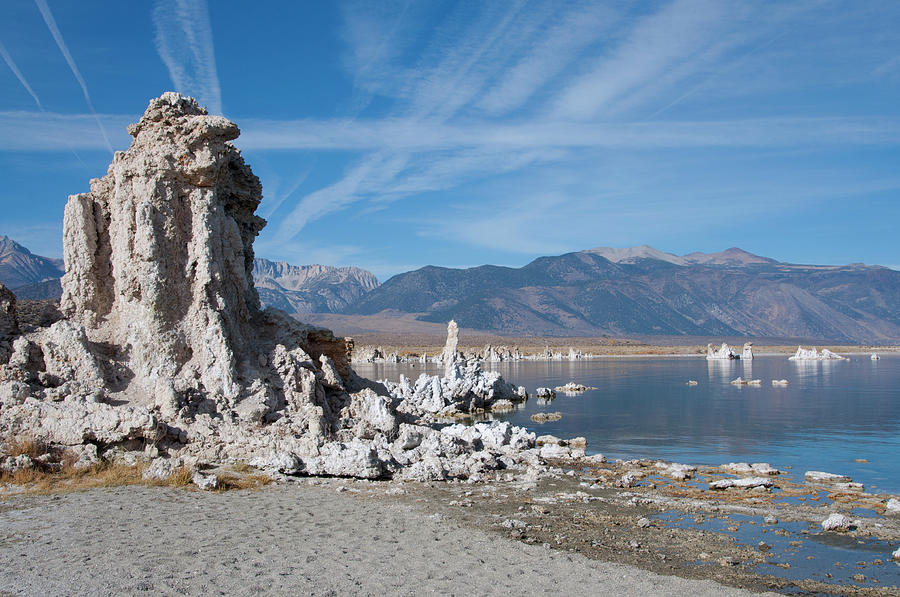 Blue Photograph - Sky Trails at Mono Lake by Cinnamon Sky Photography Blue Photograph - Sky Trails at Mono Lake by Cinnamon Sky Photography