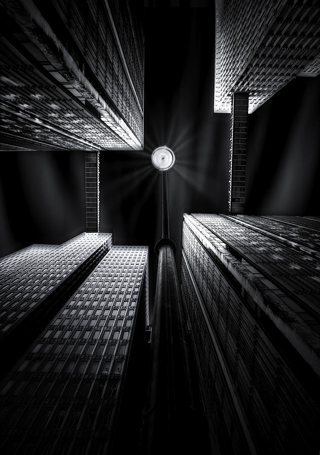 Black And White Photograph - Skybridge by Catherine W.