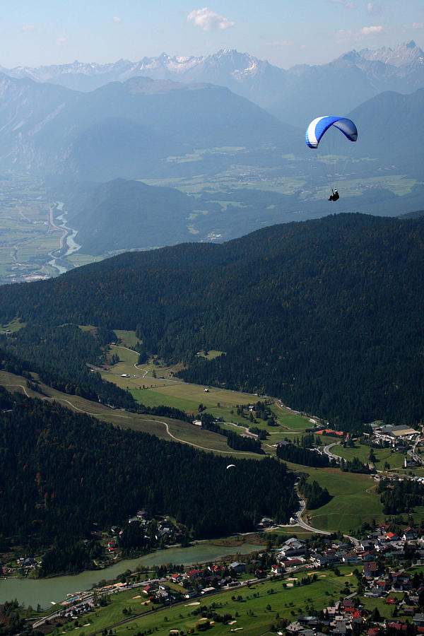Skydiver Flying Over Seefeld Valley Photograph by Bruce Yuanyue Bi
