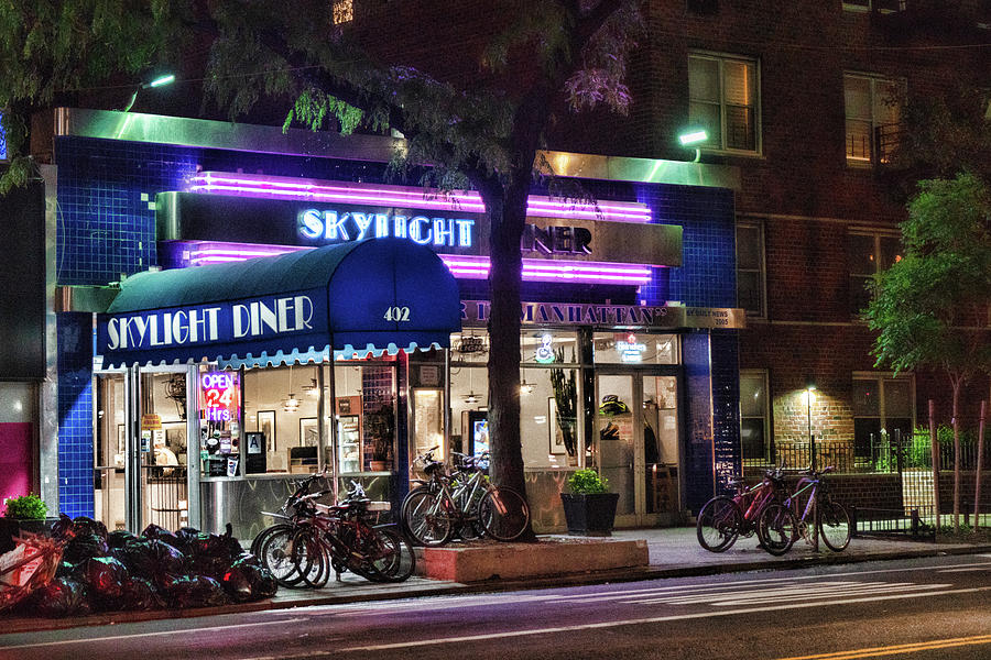 Skylight Diner After Dark 2 Photograph by Sharon Popek