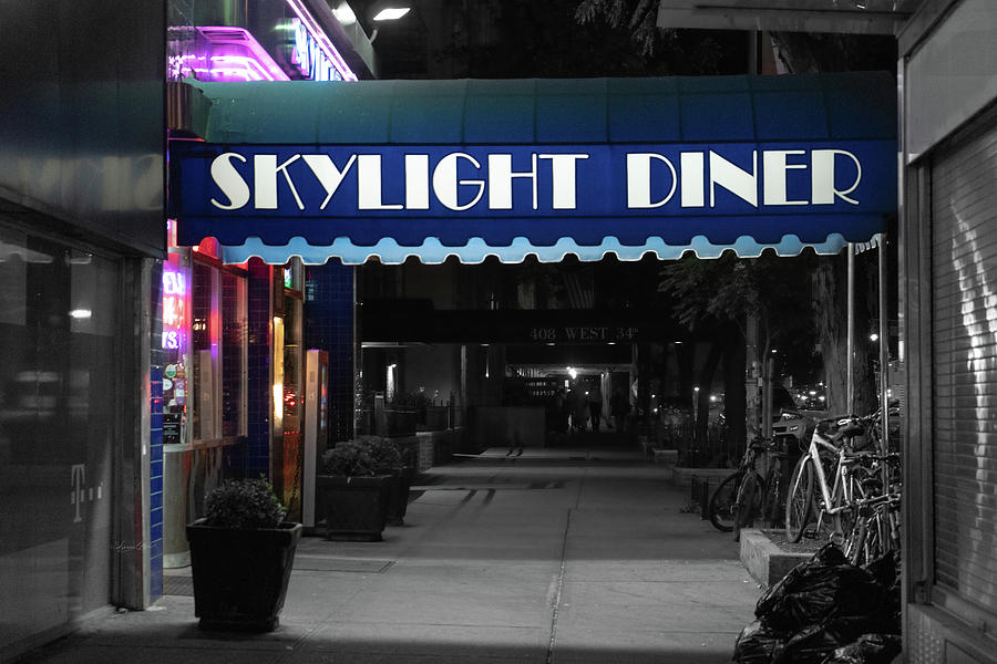 Skylight Diner Night Photograph by Sharon Popek