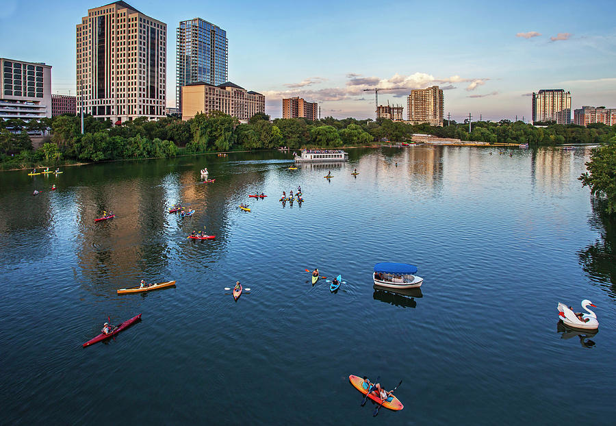 Skyline & River Austin, Texas Digital Art by Milton Photography