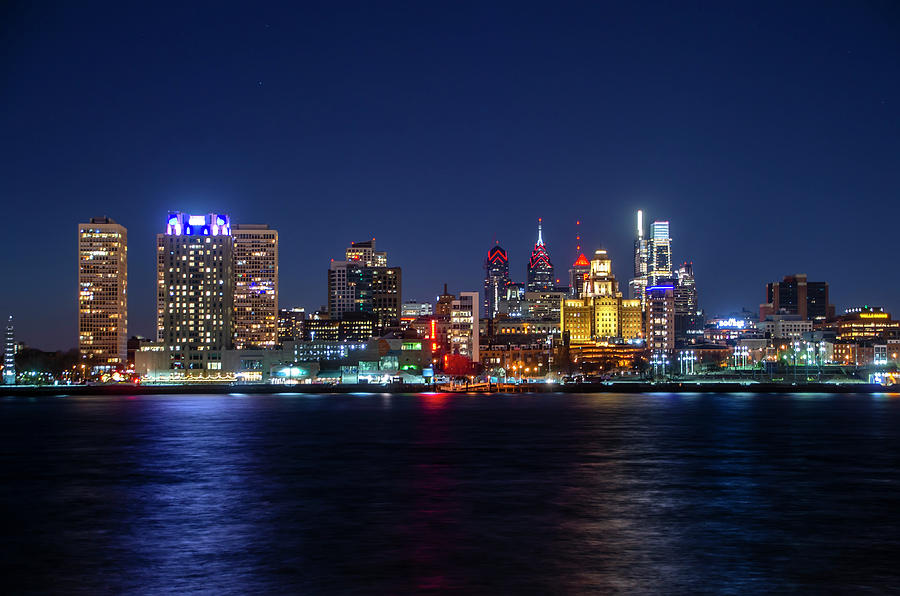 Skyline at Night - Philadelphia Cityscape Photograph by Bill Cannon