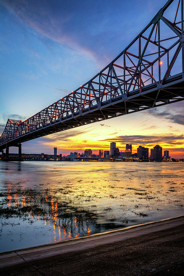 Skyline And Bridges New Orleans La Digital Art By Claudia Uripos Pixels