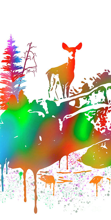 Skyline Deer Habitat Panel 1l Painting