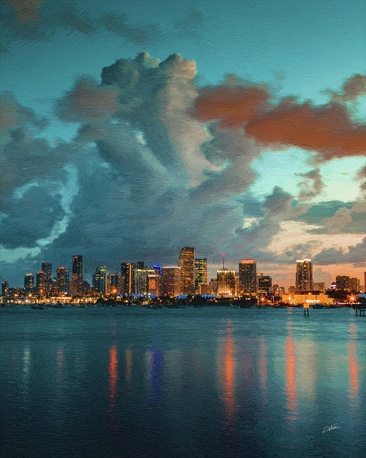 Skyline Miami, USA Painting by Dean Wittle