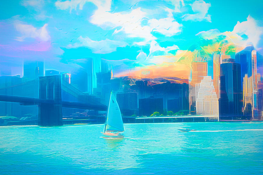Bridge Digital Art - Skyline Mix by Jasmina Seidl Bridge Digital Art - Skyline Mix by Jasmina Seidl