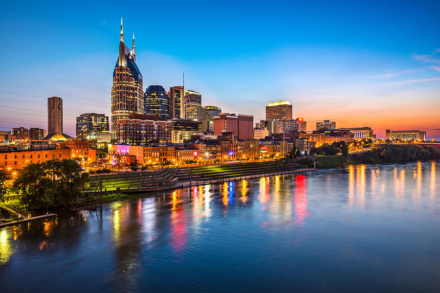 Cityscape Photograph - Skyline Of Downtown Nashville by Sean Pavone