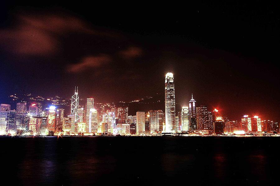 Skyline Of Hong Kong Island At Night Photograph by Seet Ying Lai Photography