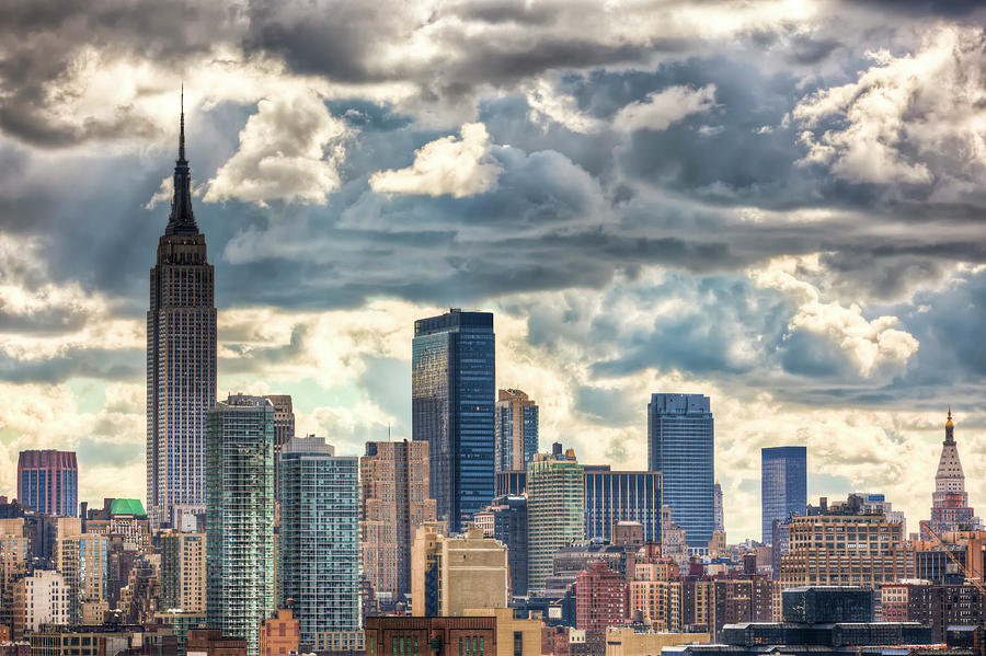 Skyline Of Manhattan In New York With Photograph by Pawel.gaul