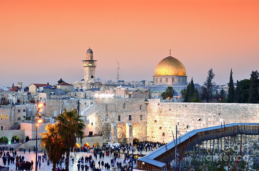 Mosque Photograph - Skyline Of The Old City At He Western by Esb Professional Mosque Photograph - Skyline Of The Old City At He Western by Esb Professional
