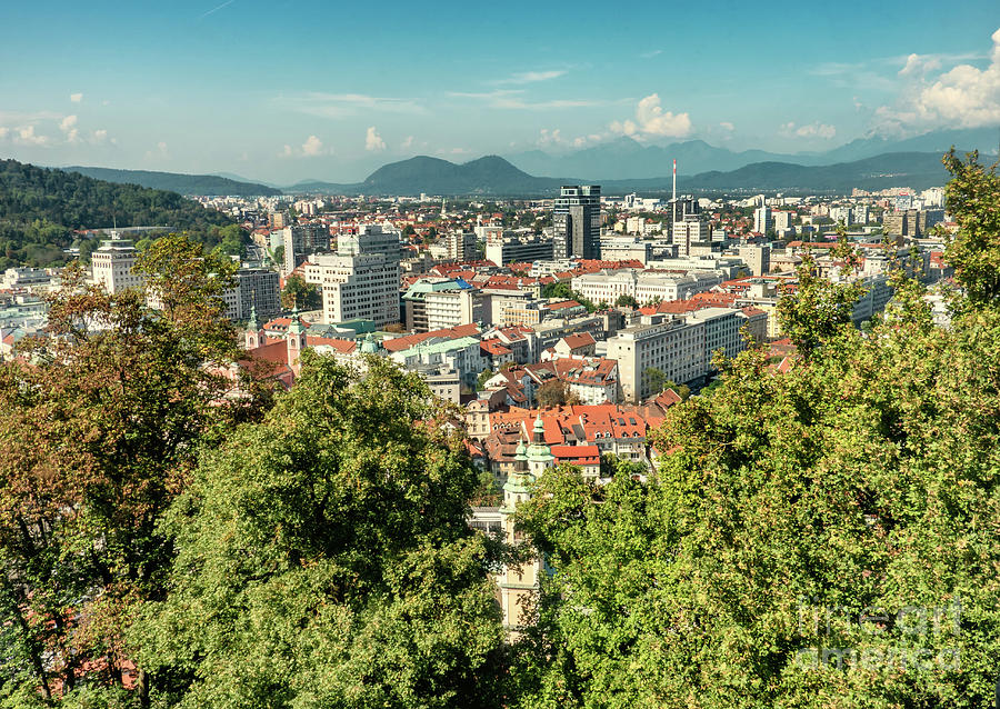 Skyline panorama of Ljubljana the capitol of Slovenia Photograph by ...