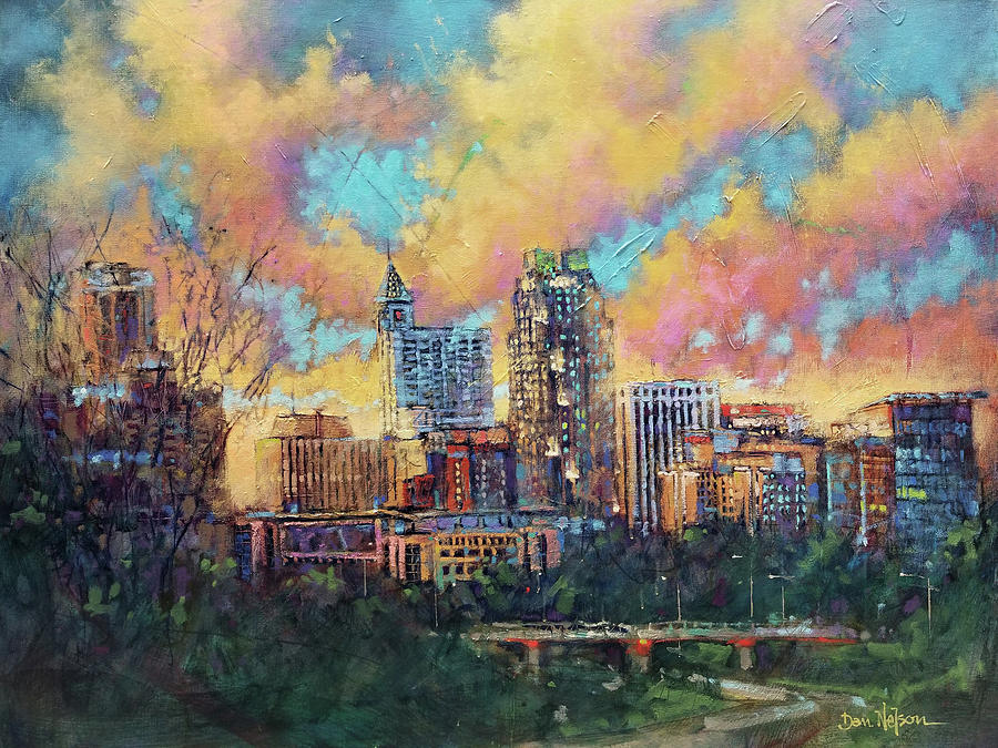 Skyline Sunset Painting
