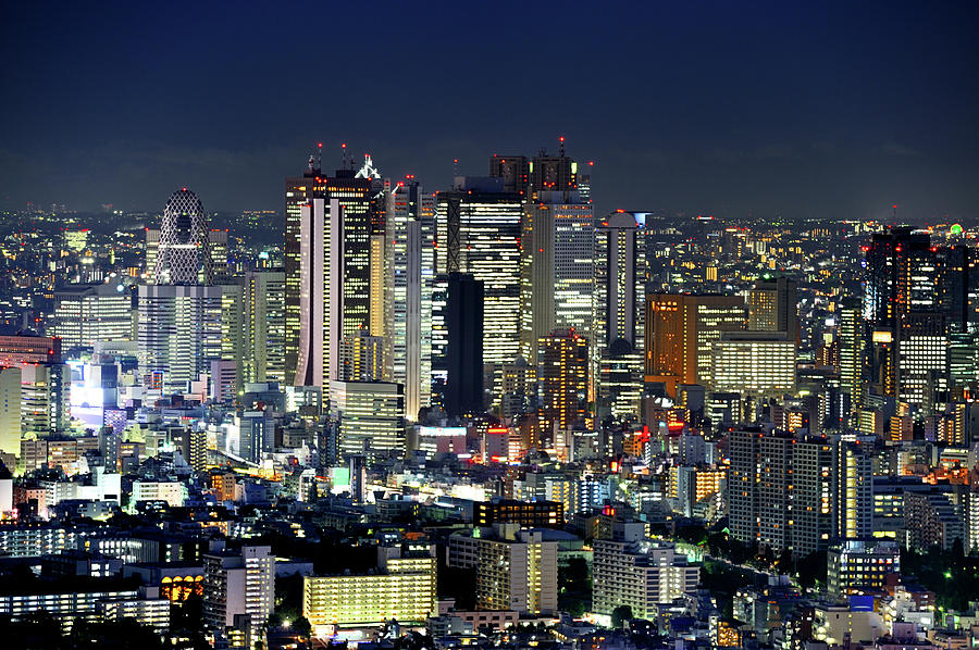 Skyscrapers Of Tokyo At Twilight by Vladimir Zakharov