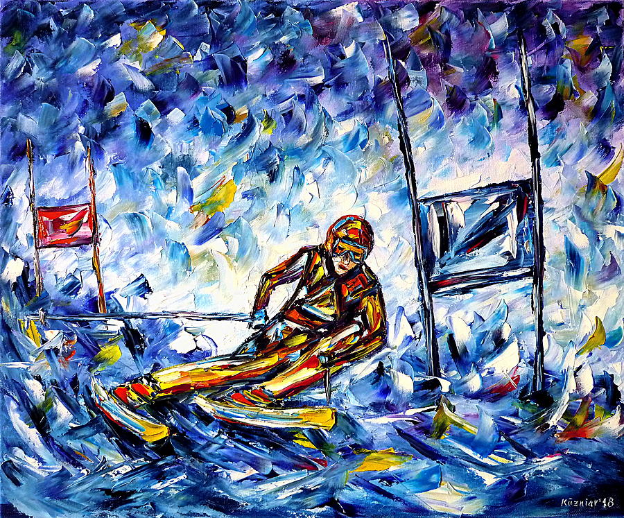 Slalom Painting by Mirek Kuzniar