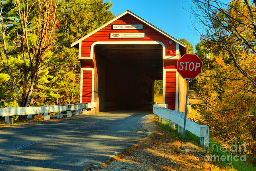 Slate Covered Bridge New Hampshire Photograph by Adam Jewell