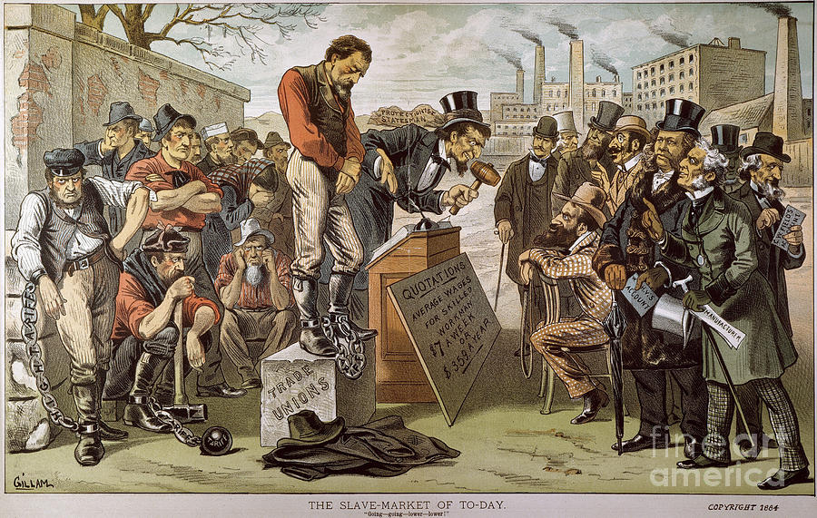Slave Labor Cartoon, 1884 Photograph by Bernard Gillam