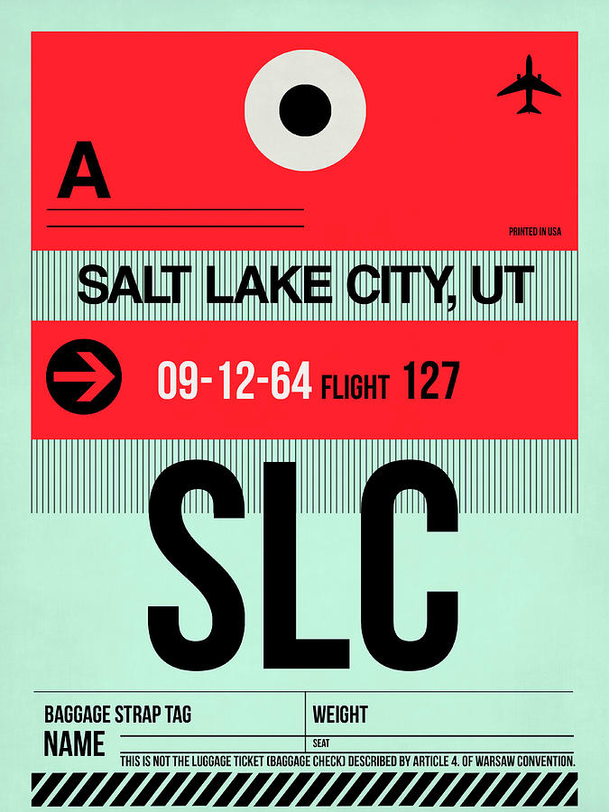 SLC Salt Lake City Luggage Tag I Digital Art by Naxart Studio