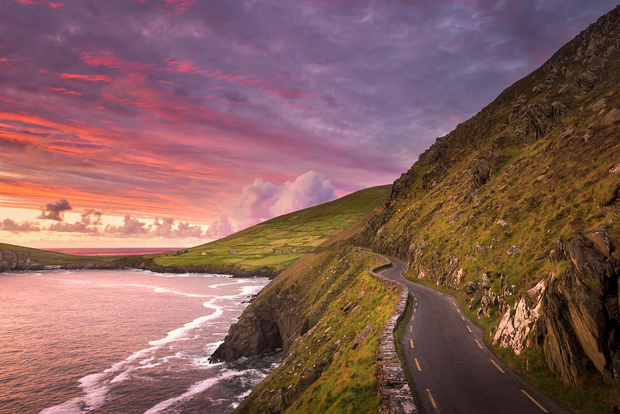 Slea Head Drive At Sunset, Dingle, Kerry, Ireland Digital Art By George ...