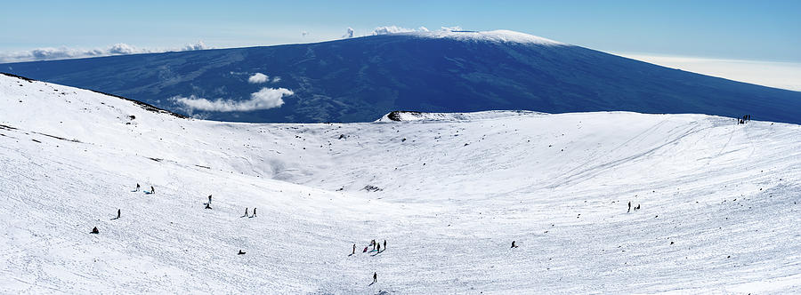 Sledding on Mauna Kea Photograph by Christopher Johnson