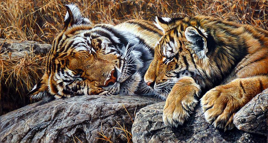 Sleepers - Tiger And Cub Painting