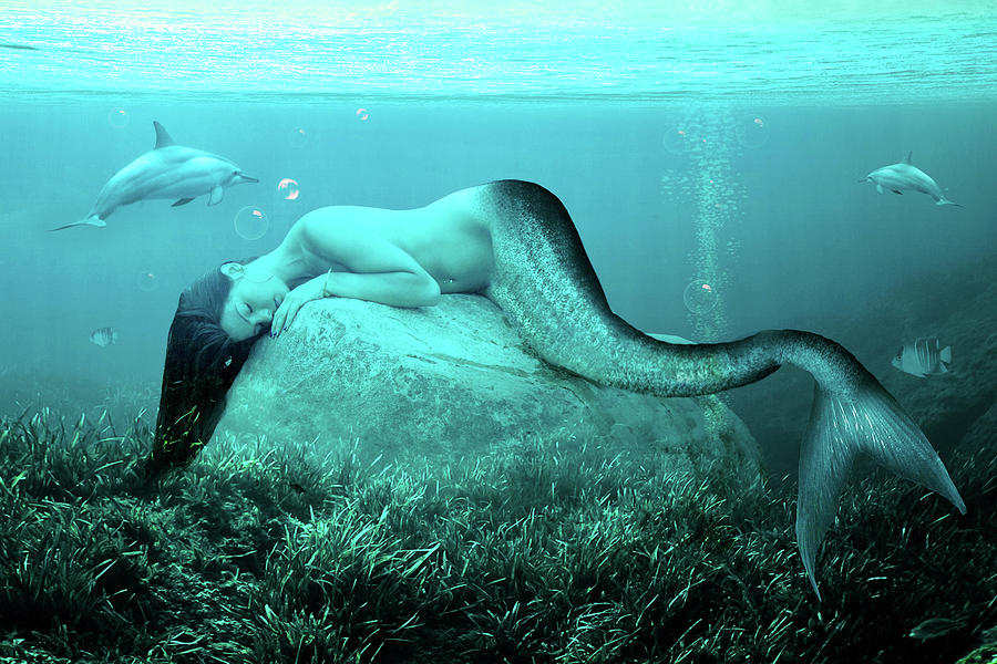 Fantasy Mixed Media - Sleeping Mermaid by Ata Alishahi Fantasy Mixed Media - Sleeping Mermaid by Ata Alishahi