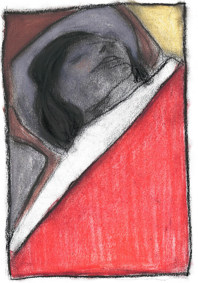 Sleeping Woman in Bed Pastel by Edgeworth Johnstone