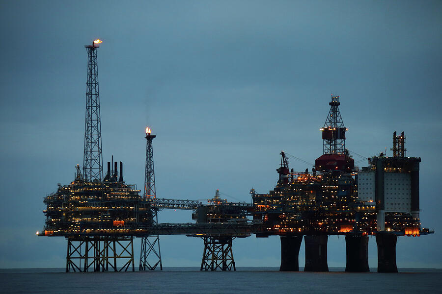 Sleipner Oil Production Platform. North Sea, October Photograph by ...