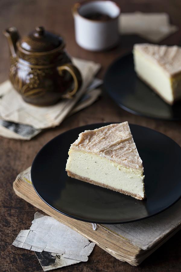 Slice Of A Brown Butter Vanilla Cheesecake Photograph by Malgorzata Laniak