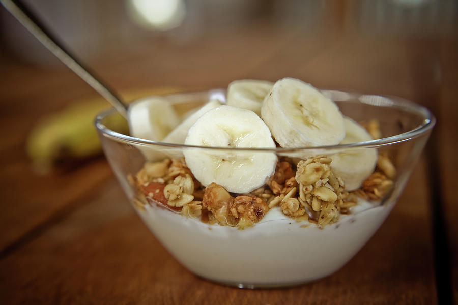 Sliced Bananas, Granola And Yogurt In Photograph by Steven Brisson Photography