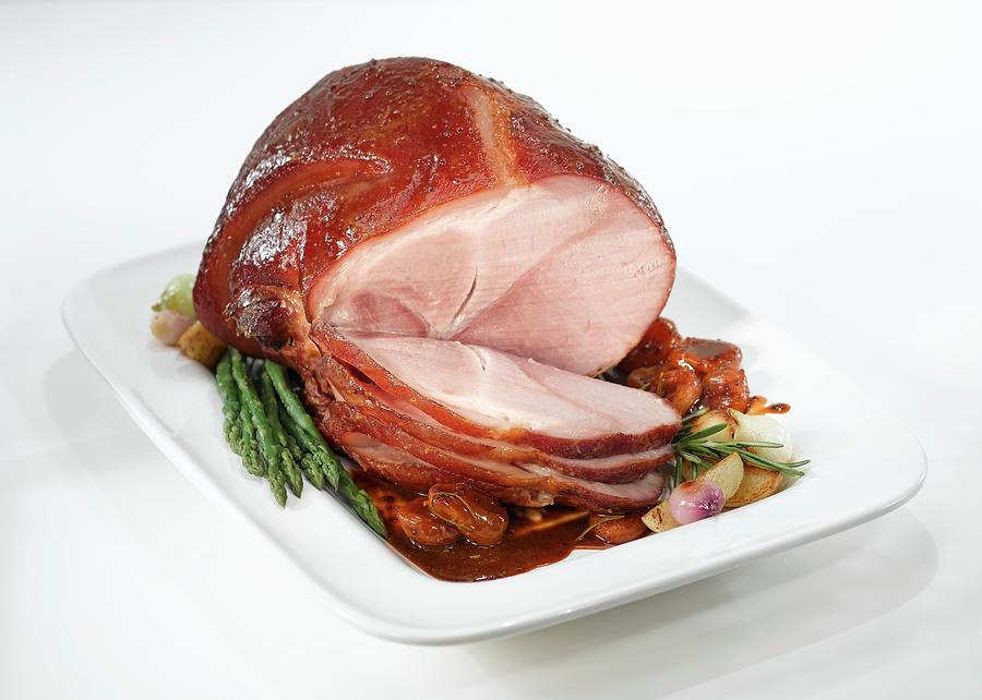 Sliced Roast Ham With Vegetables Photograph by Glenn Moores
