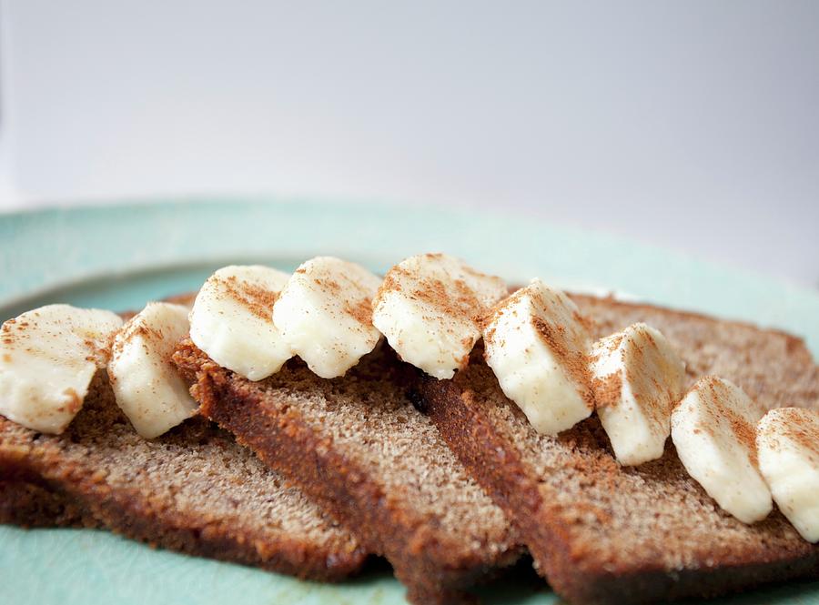 Slices Of Banana Bread With Bananas And Cinnamon Photograph by Ryla Campbell