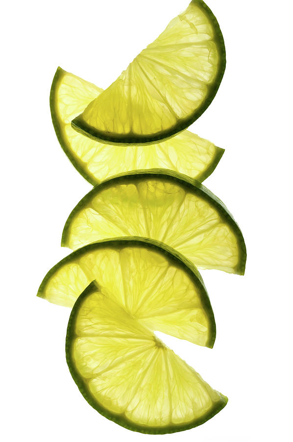 Slices Of Lime On White Background Digital Art by Howard Bartrop - Fine ...