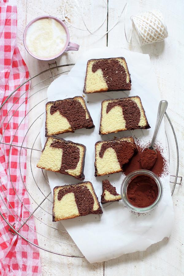 Slices Of Marble Cake On A Wire Rack Photograph by Sylvia E.k Photography