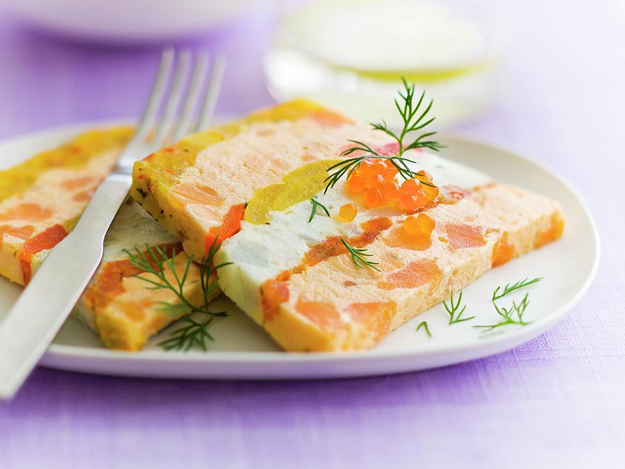 Slices Of Southern Vegetable And Fish Terrine Photograph by Roulier-turiot