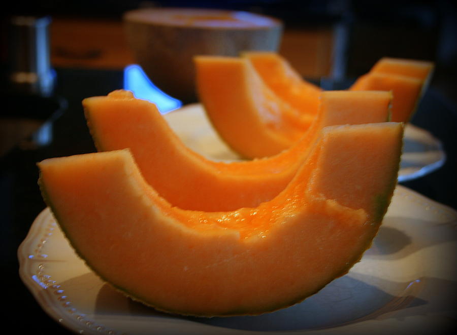 Summer Photograph - Slices Of Sweet And Juicy Cantaloupe by Kay Novy
