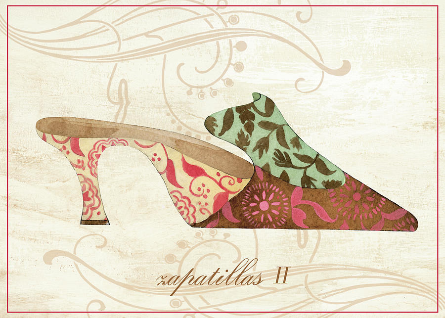 Shoes Mixed Media - Slipon II by Fiona Stokes-gilbert