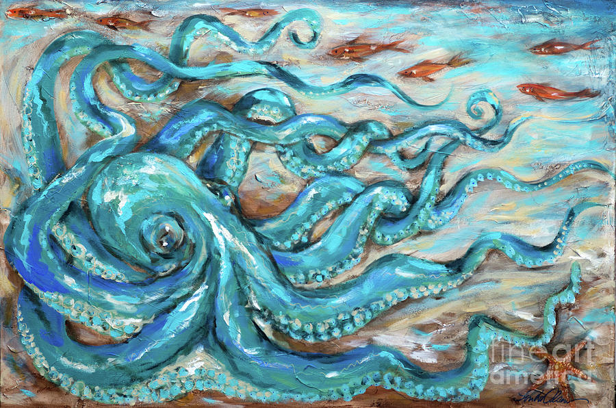 Slithering Painting by Linda Olsen