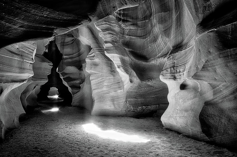 Slot Canyon Black And White Photograph by Garry Gay