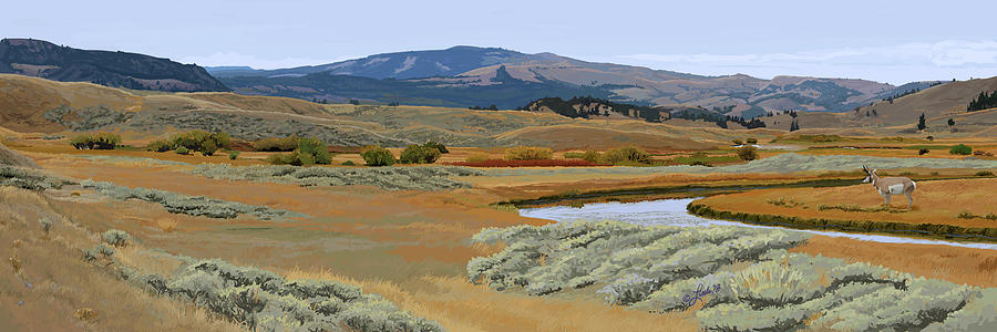 Animal Painting - Slough Creek Autumn by Pam Little