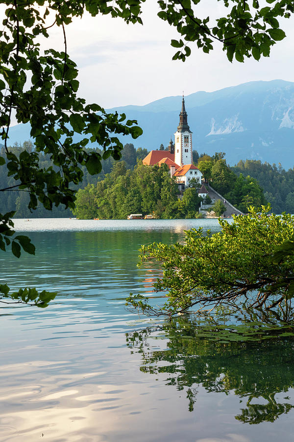 Slovenia, Upper Carniola, Bled, Bled Lake At Blue Hour Digital Art by Francesco Russo